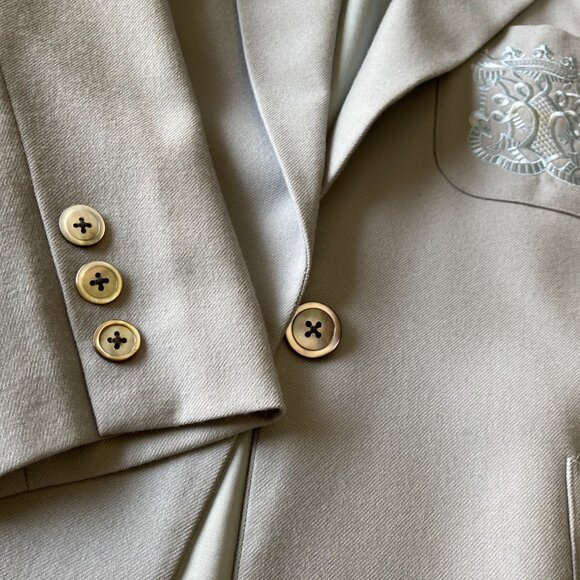 Blue Gray Wool Blazer Jacket EUC Women Size S - Picture 15 of 16